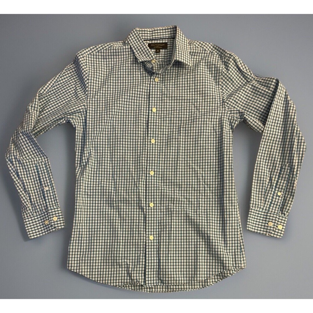 Banana Republic Men's Button Up Shirt Blue White Checkered Slim Fit Medium JBHS